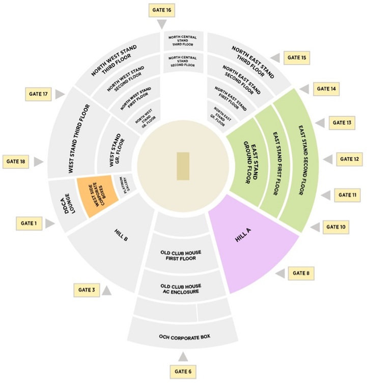 Arun Jaitley Stadium Delhi Layout